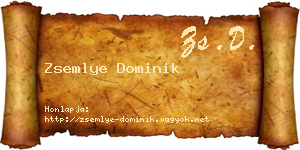 Zsemlye Dominik névjegykártya